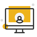 user in the screen computer icon