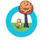 Yellow avatar sitting under a tree Yellow avatar sitting under a tree