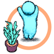 Blue avatar with a plant Blue avatar with a plant